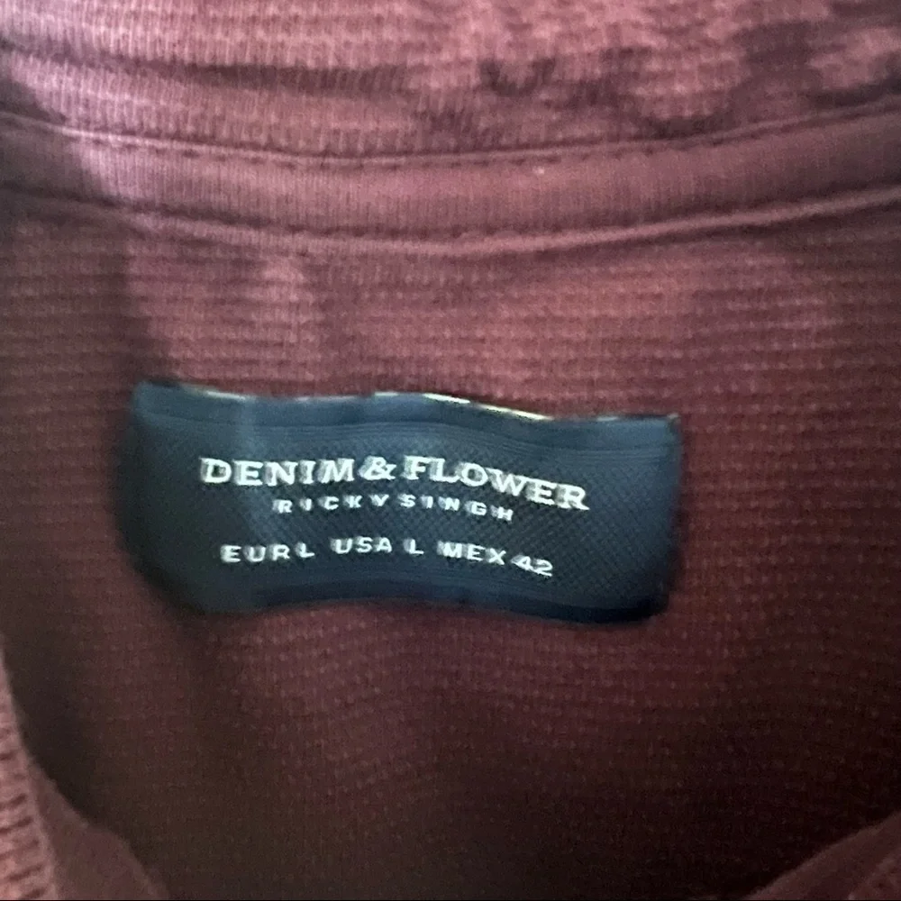 Denim & Flower mens short sleeve polo shirt | size large